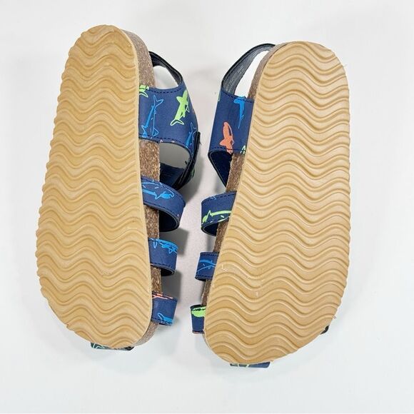 Max + Jake Finn Sharks Strappy Closed Toe Fisherman Sandals Blue Multi Toddler 9 - Picture 9 of 11